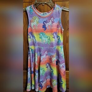 Girls swing dress-unicorns